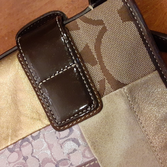 Coach Multi Patchwork Suede Leather Hobo Crossbody Bag - Picture 16 of 16